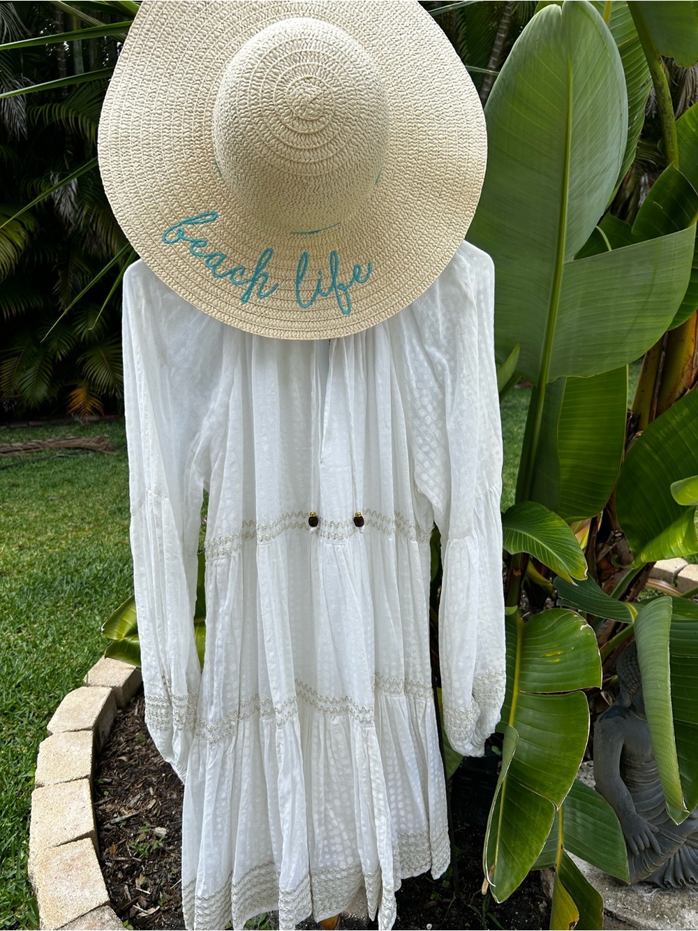 BNWT Oliphant White Boho Eyelet Tiered Dress
